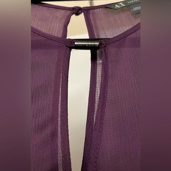Armani Exchange Purple Crossover Blouse Long Sleeve Top Size SP - Picture 6 of 12